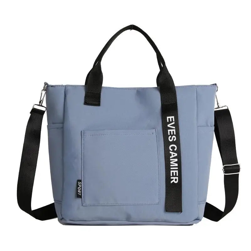 New Casual Tote Large Capacity Shoulder Bag Nylon Waterproof Canvas Handbag Simple Fashion Messenger Bags For Schoolgirl【SMQ】