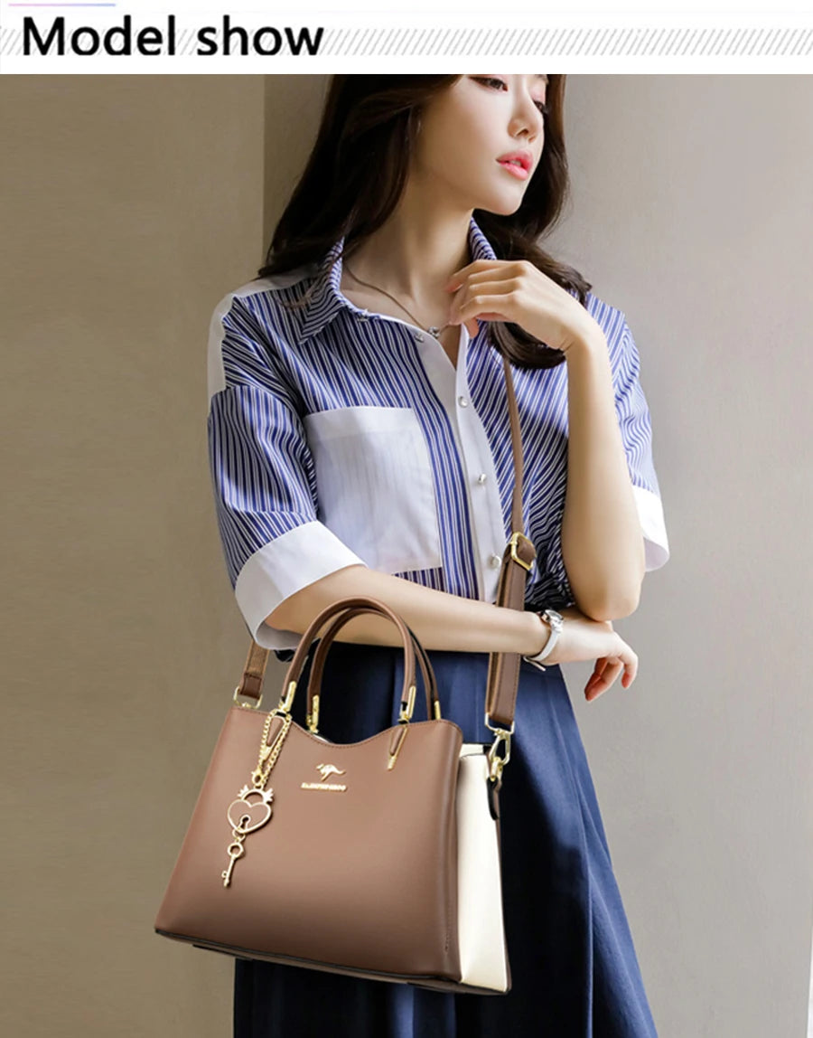 Ladies Quality Leather Shoulder Bags 2023 Luxury Handbags For Womens Designer Fashion Large Capacity Casual Tote Bag Sac A Main