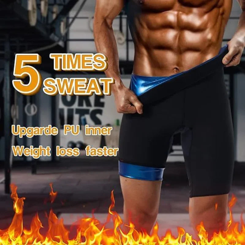 Sweat Pants Men's High Waist Waist Abdominal Pants Fitness Pants Running Sports Heat Gathering Sweat Pants Shorts Sweat Pants
