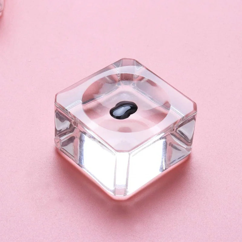 Eyelash Glue Pallet Crystal Glass Eyelash Glue Stone For False Eyelash Extension Lashes Stand Nail Art Color Palette Makeup Tool