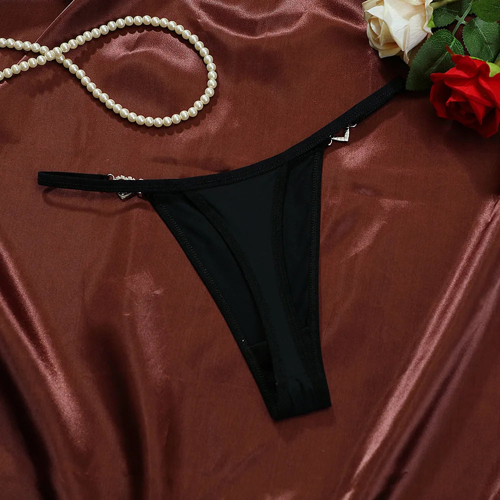 Women Sexy Thongs Low Rise Ladies G-string Heart Decoration Panties Ladies Sexy Costume Lingerie for Women