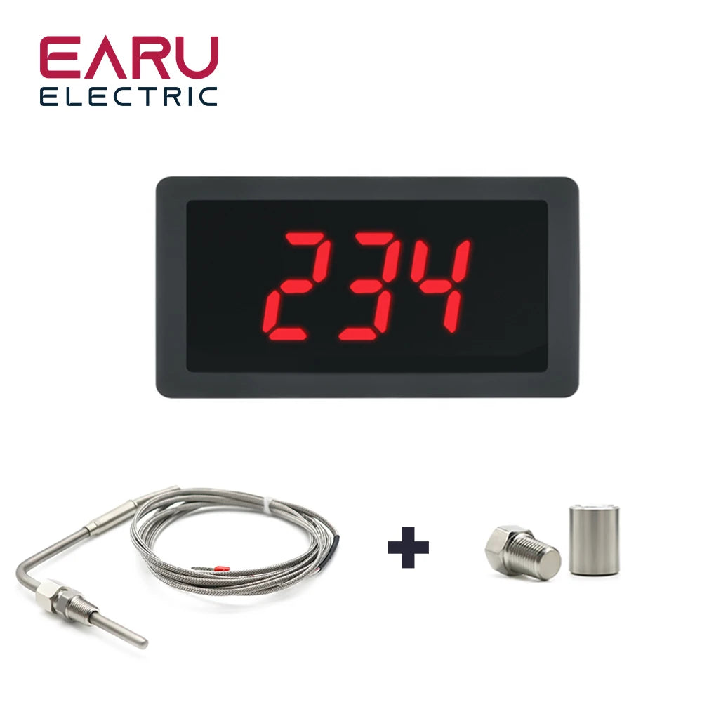 LED Digital Thermometer With EGT Temperature Sensor Weld Bund Combo Kit In Fahrenheit Celsius Adjustable Universal Use PT100 K