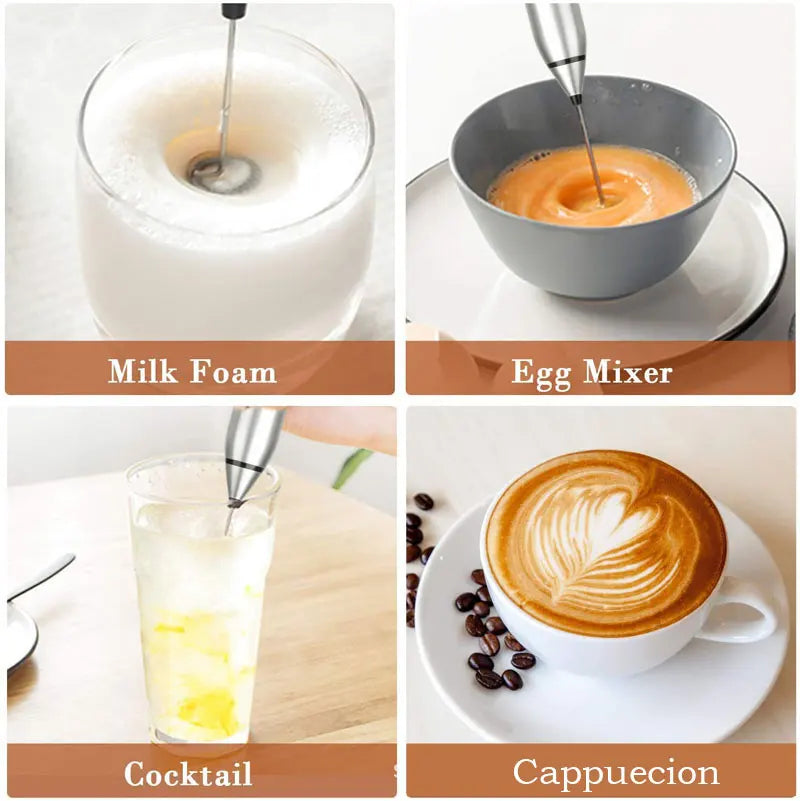 Mini Electric Handheld Milk Frother Electric Blender with USB Electrical Maker Whisk Mixer for Milk Frother Cappuccino