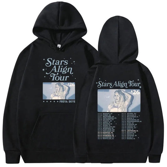 Freya Skye Stars Align Tour 2026 Print Hoodie Men Women Fashion Oversized Vintage Sweatshirt Fleece Clothing Long Sleeve Hoodies