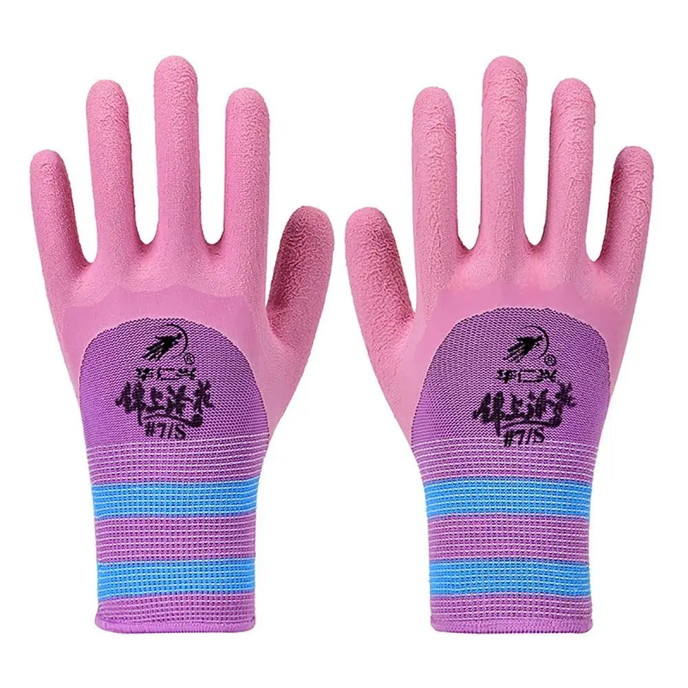 Latex Wrinkles Working Gloves Tool 15 Needles Nylon Protective Mittens Anti-slip Wear-resistant Rubber Coated Glove Female
