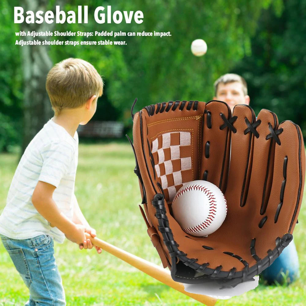 Baseball Softball Training Glove - Left Hand Catcher Practice Equipment for Kids Youth Adults Outdoor Sports Gear