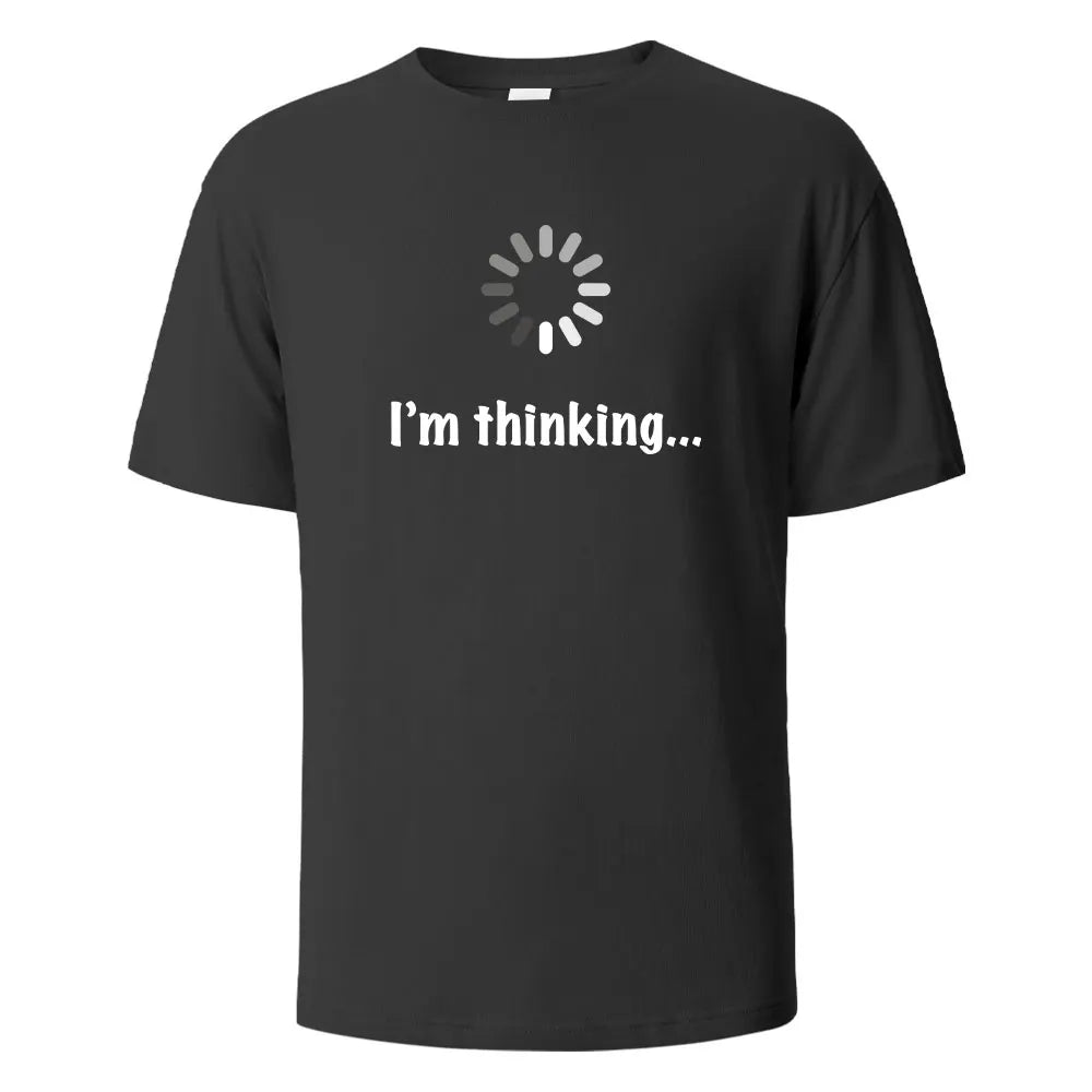 I'm Thinking printed T-shirt for men 100% cotton casual short-sleeved top high-quality summer T-shirt