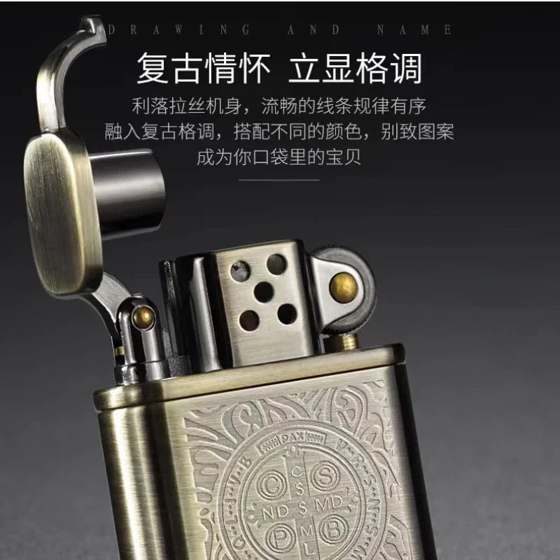 Zorro Lighter Retro Grinding Wheel Metal Constantine Flint Antique Series Lighter Various Patterns Men's Gifts