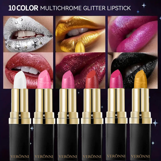 Glitter Lipstick,Sparkling Lip Gloss Lip Balm,Starry Shimmer,Moisturizing Lip Balm,Long-Lasting Lip Makeup Music Festival