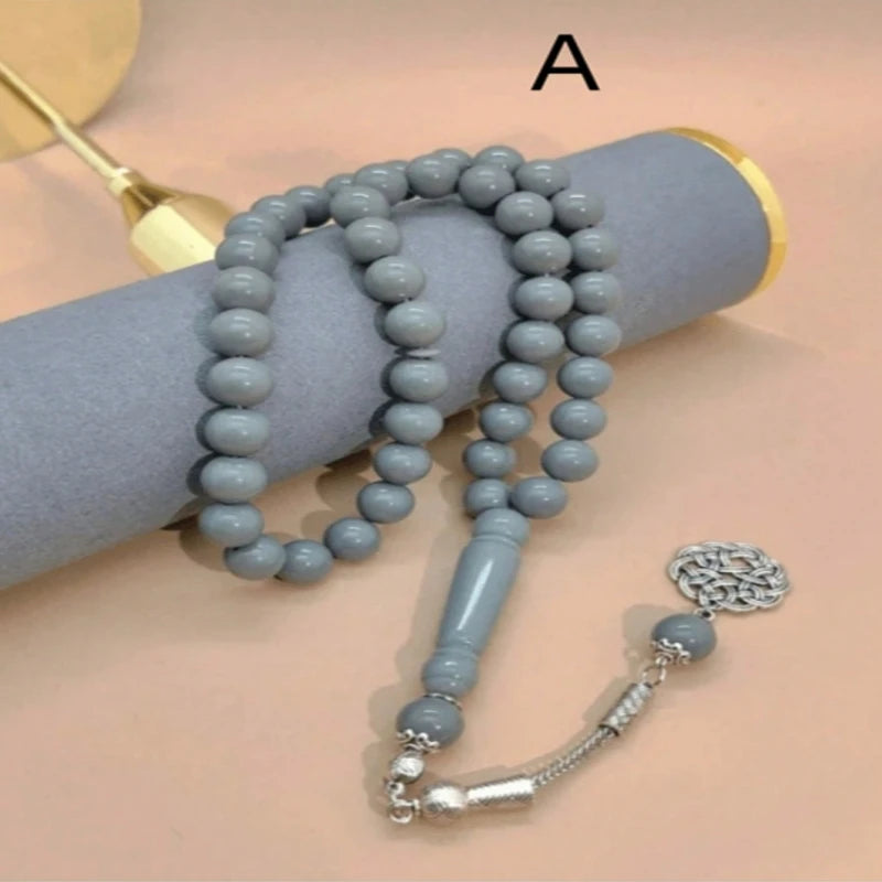 A men's bracelet with 45 pieces of 10mm Arab-style fashionable resin beads, suitable for all kinds of festivals and occasions