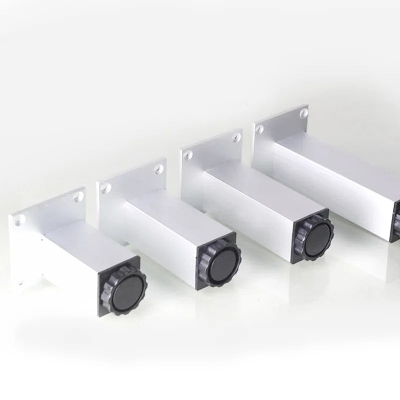 4Pcs/Set 6-40cm Aluminum Metal Furniture Legs Cabinet Feet Table Adjustable Triangle Base with Screws For Table Sofa Bed Cabinet