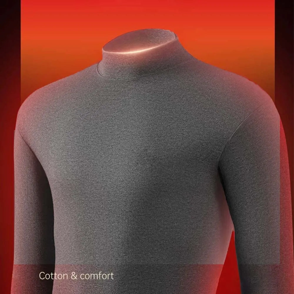 2/4Pcs Thermal clothes Cotton Thermal wear man Mock-neck ropa termica First Laye Thermal clothing for men Thermal underwear men