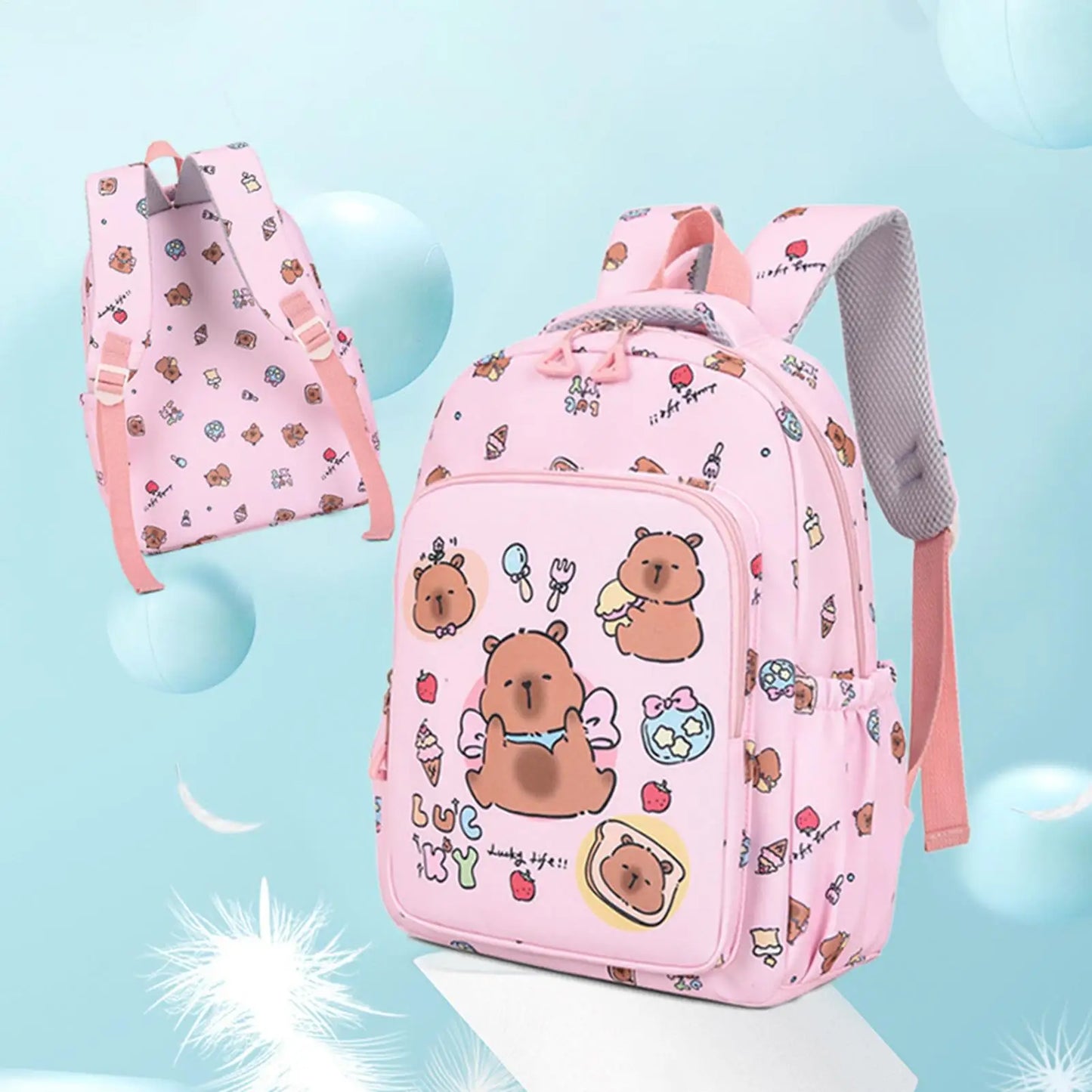 Cartoon Animal School Bags Primary Schoolbag  School Backpack Set Kids Daily Travel Backpack For Kids Children Students School