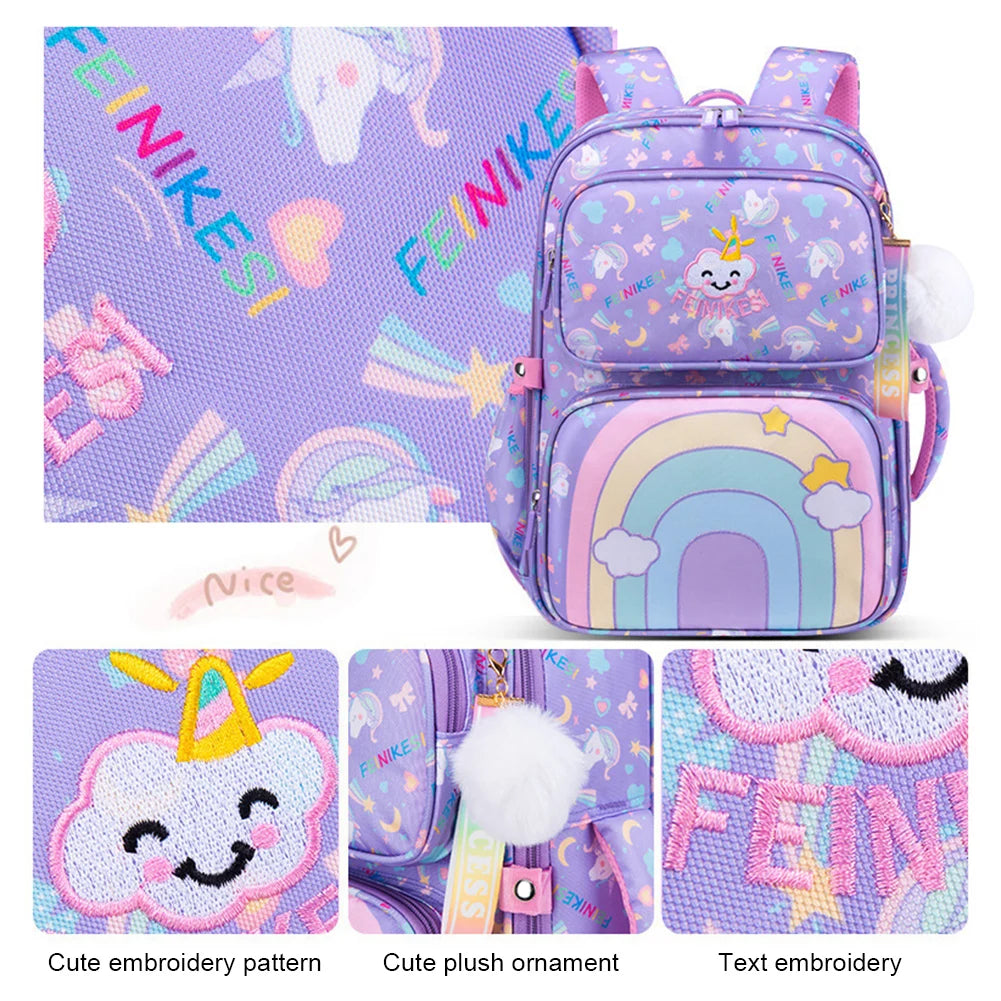 Cute Backpack For Primary School Student Stylish Portable Versatile Bag Breathable Preschool Books Bag Back To School Gift Girls