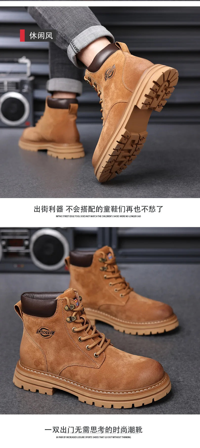 Genuine Leather Men Boots Outdoor Casual Shoes for Men Platform Boots Ankle Boots High Quality Men Shoes Male Moto Shoes