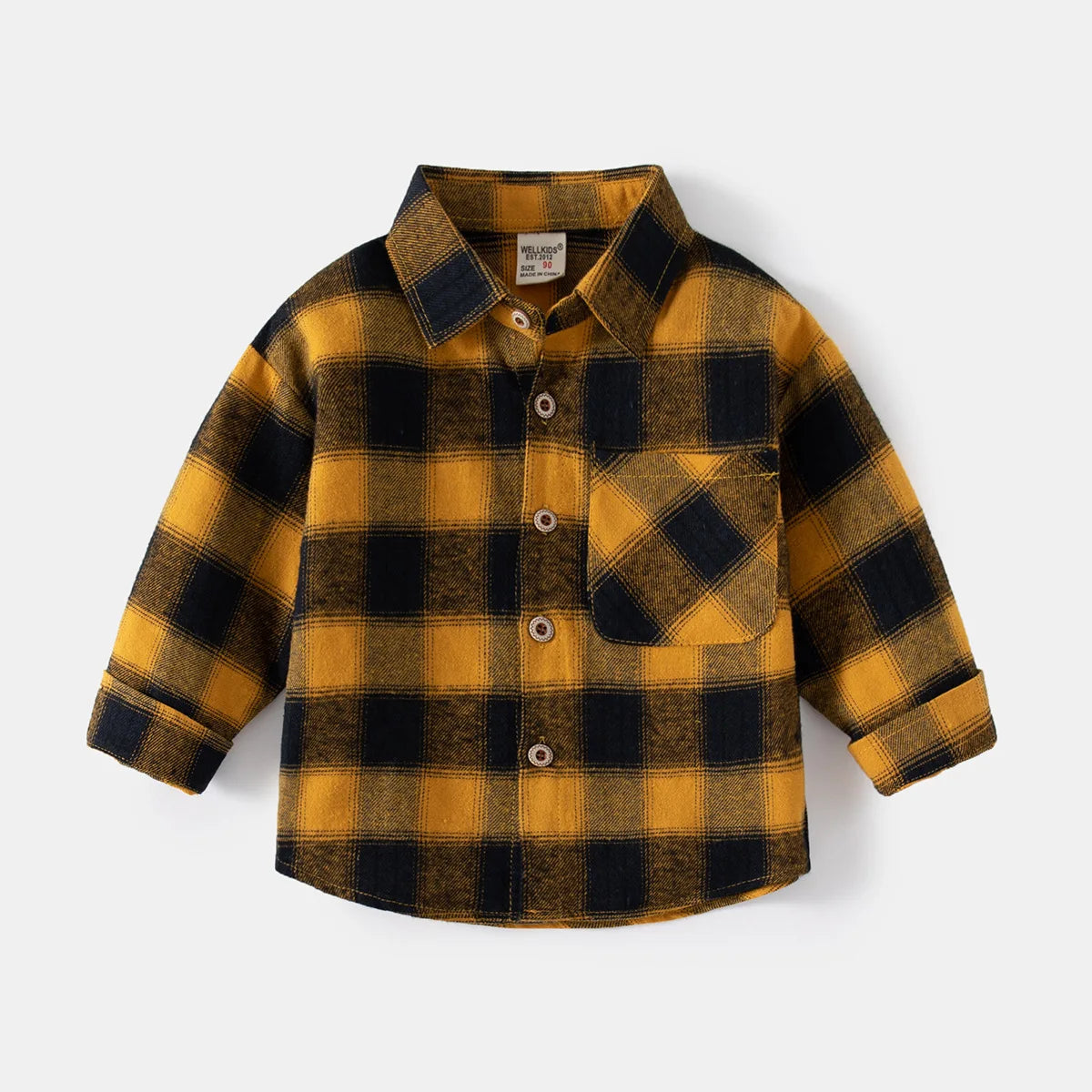 2-7 Years Shirts For Children 2025 Kids Clothes Boys Shirts With Collar Cotton Long Sleeved Plaid Casual Top Blouse For Boy