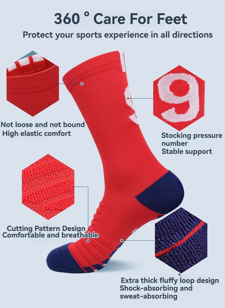 Football Socks For Football Stars Men's Special Anti Slip Thick Towel Bottom Midsole Practical Sweat Absorbing Sports