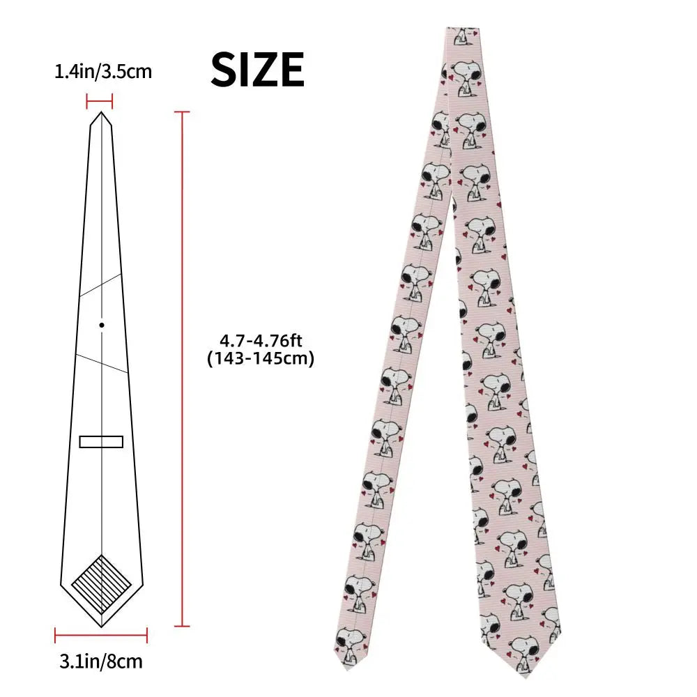Snoopys & Woodstock Smile Giggle Laugh Neckties Silk 8 cm Neck Tie for Mens Shirt Accessories Cravat Wedding Accessories Office