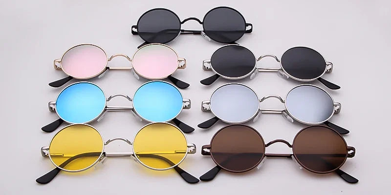 Trendy Round Polarized Sunglasses High Quality Brand Design Vintage Party Men Circle Small Frame Women Yellow Shades Sun Glasses