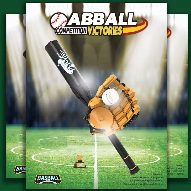 Sports Baseball Series Puzzle Assembly Building Block Model Sports Equipment 3D Desktop Collection Ornaments Toys Gifts
