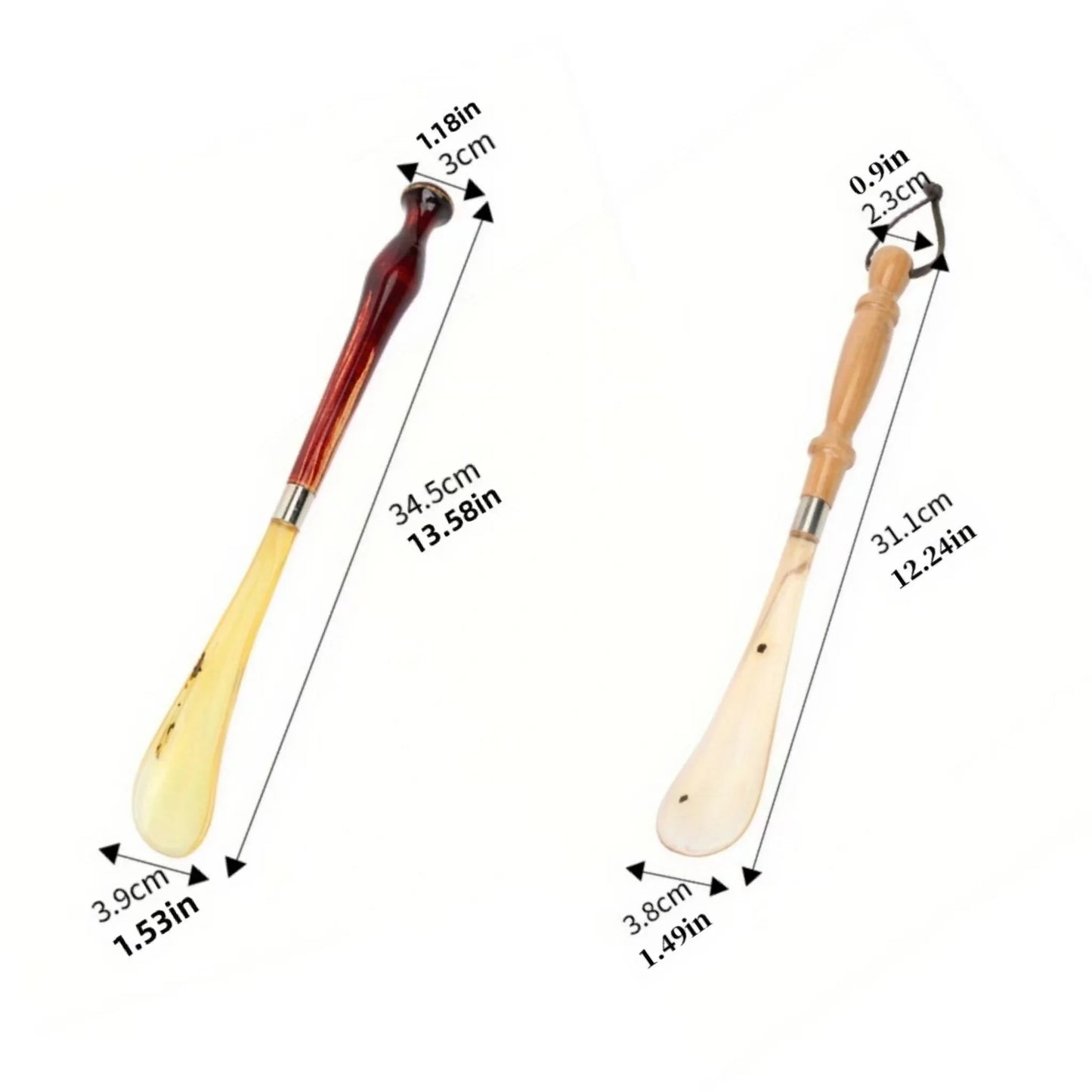 1pc sturdy solid wood shoehorn, easy to hold design, convenient to wear shoes, portable shoe auxiliary tool.