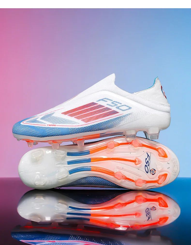 New Men Football Boots Long Spikes Ultralight Match Breathable Indoor Sneakers Soccer Shoes Cleats TF Training Drop Shipping