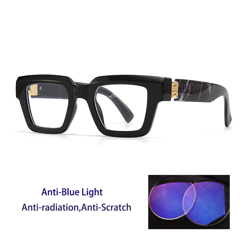 Brand Design Retro Reading Glasses for Man and Women Fashion Luxury Legs Large Size Square Presbyopic Eyewear Dioptric 0 to +6.0