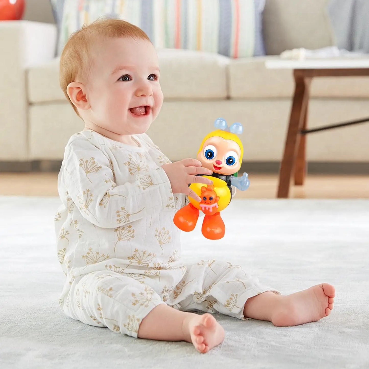 Baby Bee Toy Musical Interactive Toy Sensory Fun Developmental Cartoon Toy Kids Gifts Electric with Lights Dancing Robo