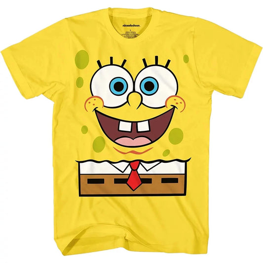 SpongeBob Series 2024 Summer Boys and Girls New 3D Printed Round Neck T-shirt Gifts for children