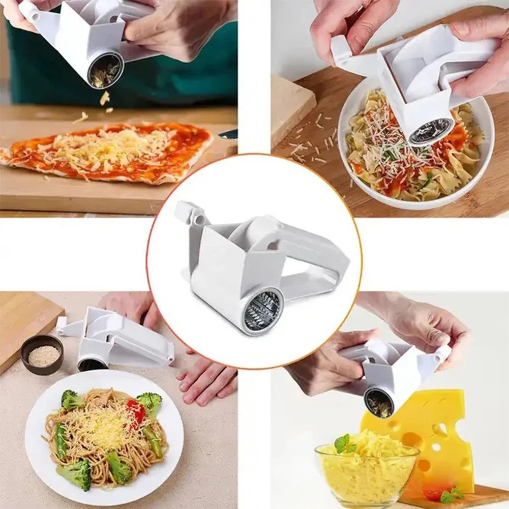 304 Stainless Steel Cheese Grater with Handle Hand Crank Rotating Cheese Shredder Parmesan Cheese Grater Planer Kitchen Gadgets