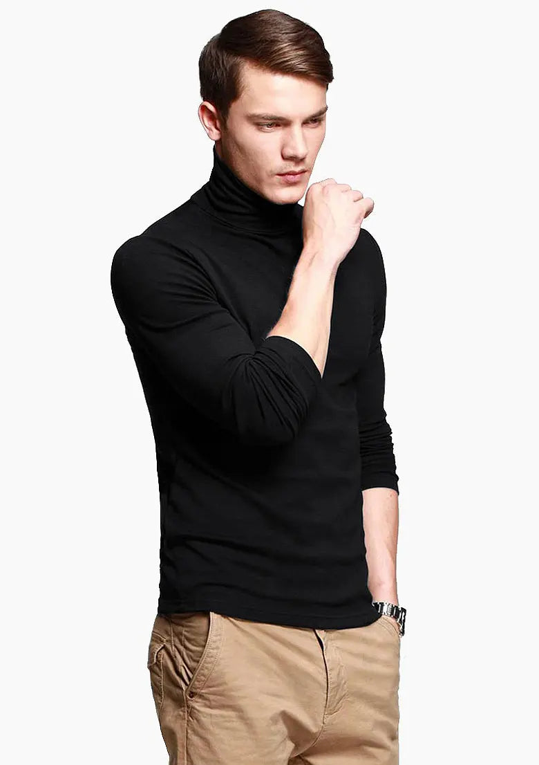Thermal Underwear Tops Men Spring Clothes Thermal Shirt Autumn Men's Winter Tights High Neck Thin Slim Fit Long Sleeve T-shirt