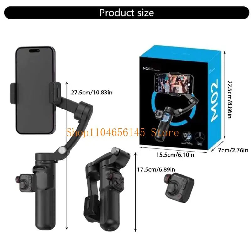 3 Axises Phone Gimbals with Adjustable Fill Light Gimbals Stabilizers for Smartphone Phone Stabilizers for Video Recording