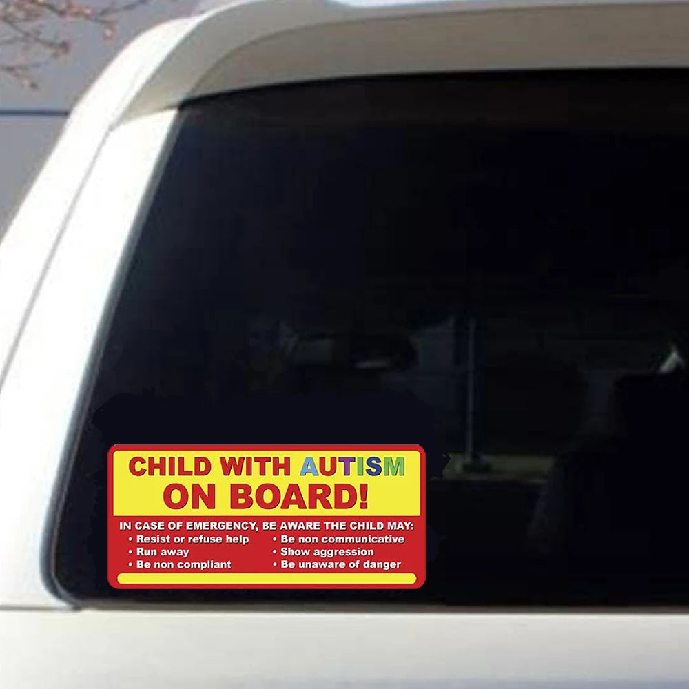 2Pack Child with Autism on board sticker decal autistic awareness vehicle bumper car 8x3.75inch