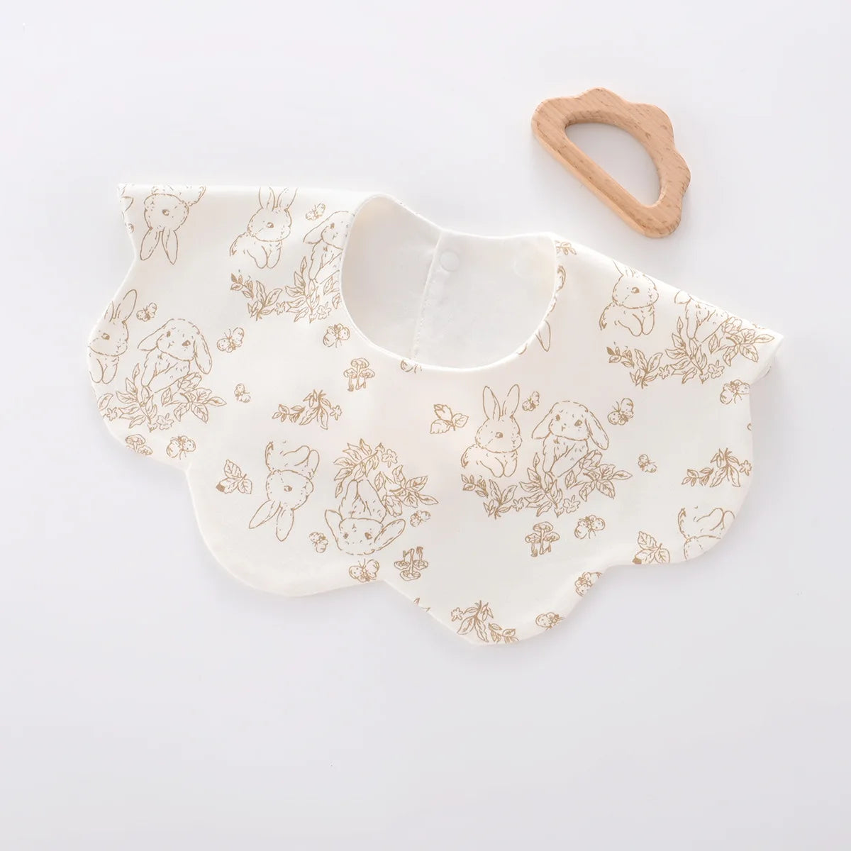 Baby Bib - 100% Cotton Waterproof Drool Cloth Newborn 360-Degree Extra-Large Absorbent Bib Feeding Bib