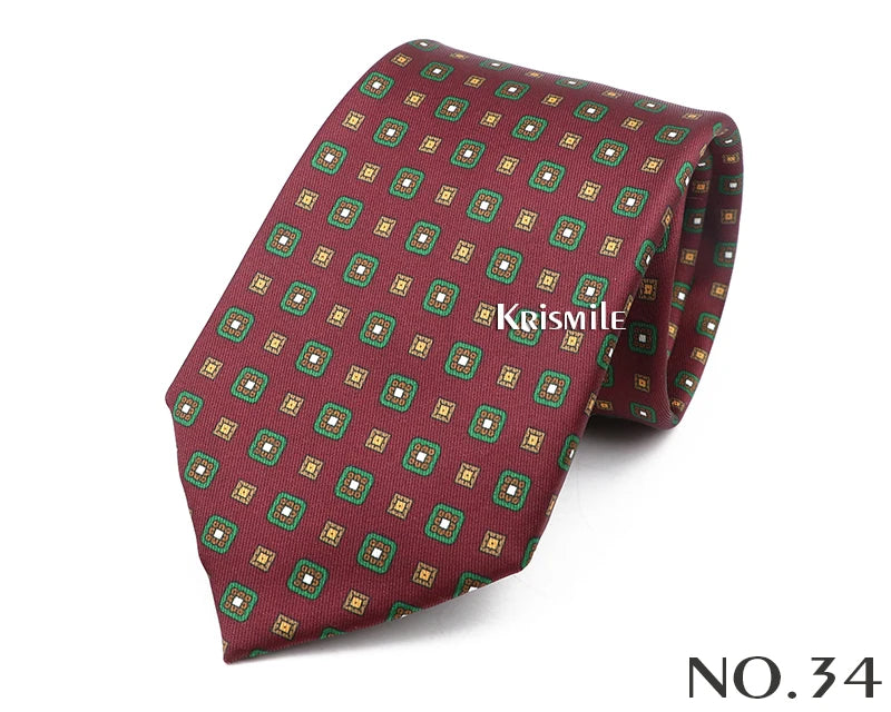 New Design Bohemian Style Necktie For Men Silk Touch Soft Blue Red Yellow Necktie Fit Wedding Party Business Office Accessory