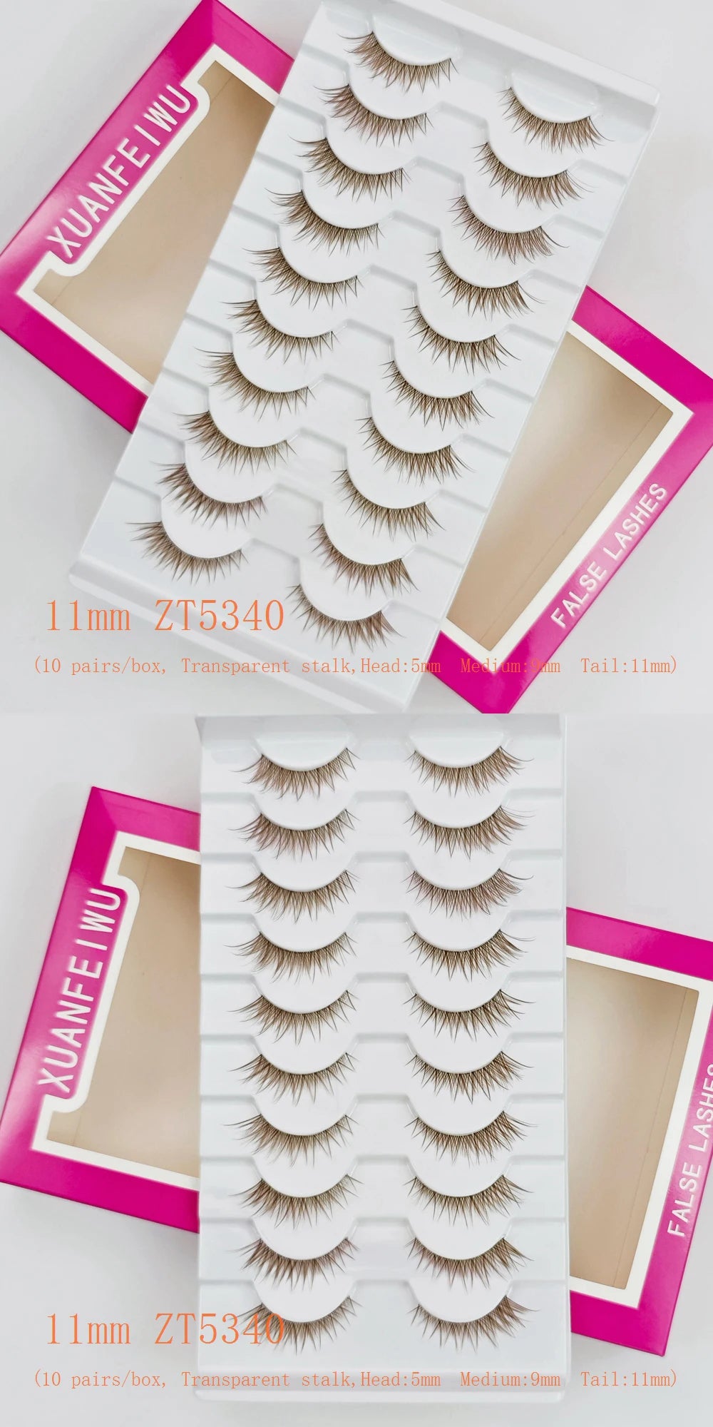 Xuanfeiwu Natural Short Style No-Makeup Look Sparse Full-Strip Ultra-Natural Realistic One-Piece Natural-Looking False Eyelashes DIY Self-Application Beginner Light Makeup Eyelashes