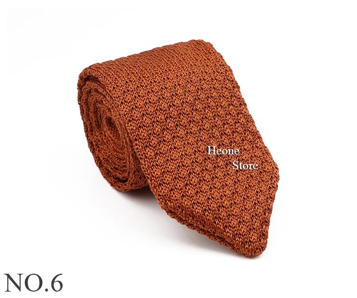 New Mens Knitted Ties Classic Striped Skinny Necktie For Business Wedding Party British Style Necktie Winter Neck Wear Accessory