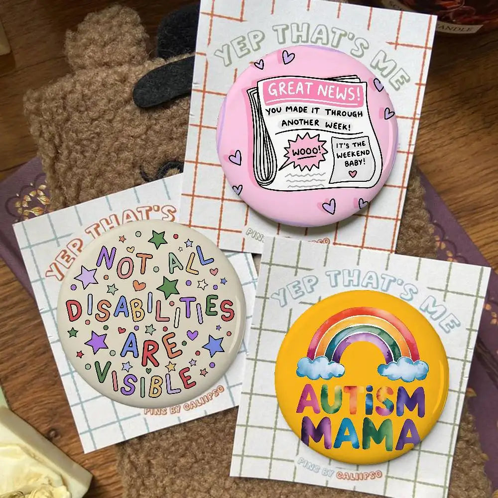 Autism Acceptanc Creative Slogan Badges Tinplate Soft Button Pin Brooch Metal Badge Custom Jewelry Accessories Hat Bag Lapel