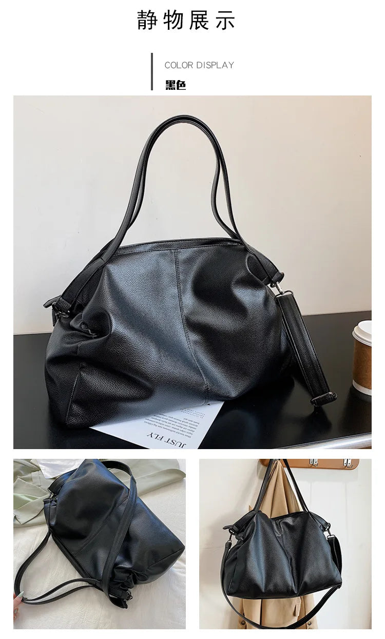 Big Black Tote Bags for Women Large Hobo Shopper Bag Roomy Handbag Quality Soft Leather Crossbody Bag Ladies Travel Shoulder Bag