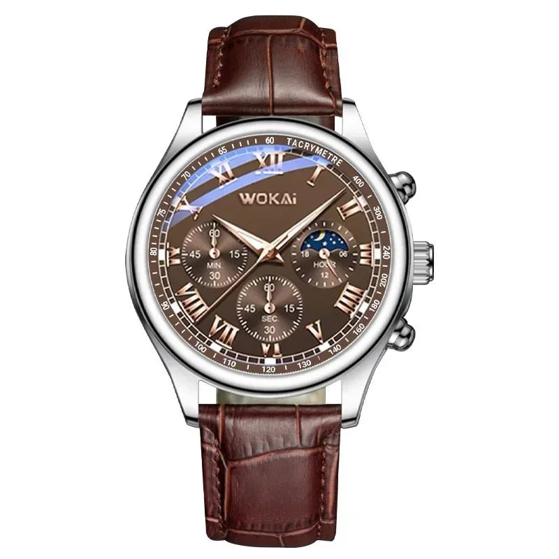 Men watches Wholesale Earth Date Wristwatches Leather Strap Quartz Watches for Men cheap men watch