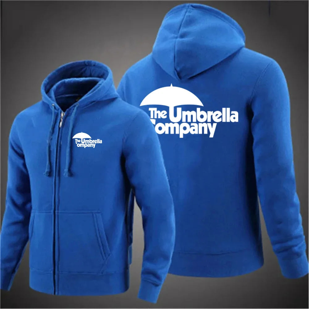 Umbrella company 2025 Men's long Hoodies Spring And Autumn Solid Color Zipper Pullover Comfort Harajuku Top Sweatshirts