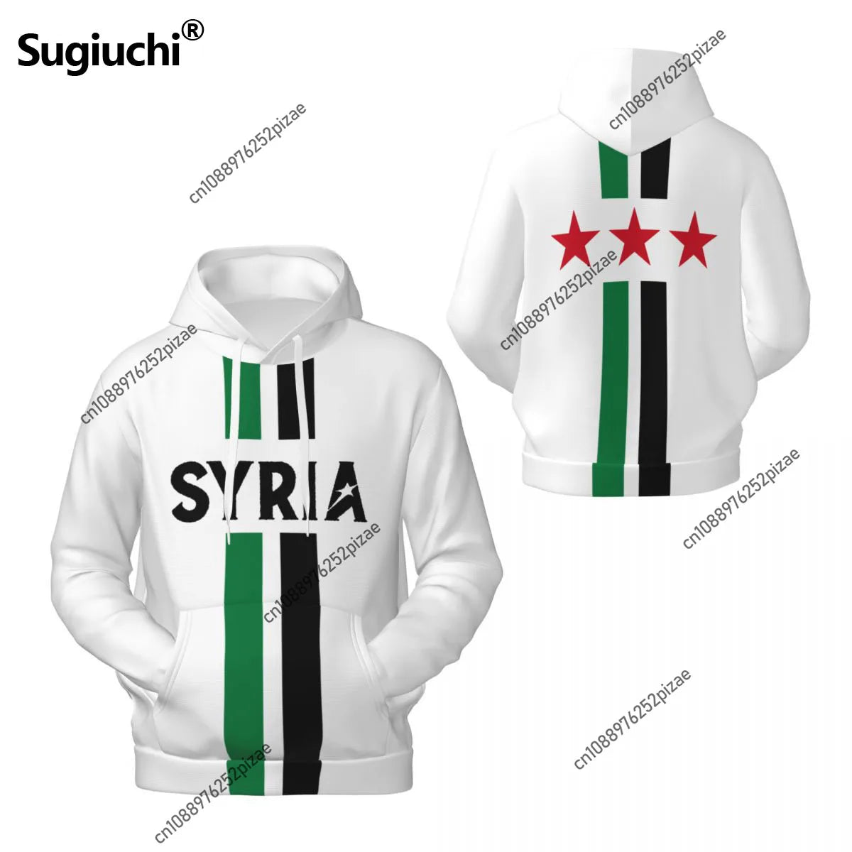 2025 Syria 1932-1958 3D Fleece Hoodie Polyester Warm With Pocket Super Soft Men Women Sweatshirt Unisex Pullover Hoodies