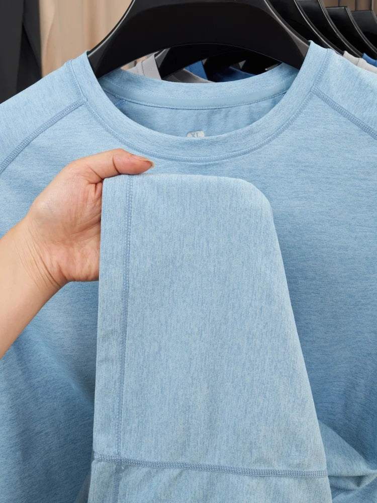 New Men's 100% Cotton Fashion Round Neck Short Sleeve T-shirt for Summer 2026, Business, Leisure, Comfortable and Breathable