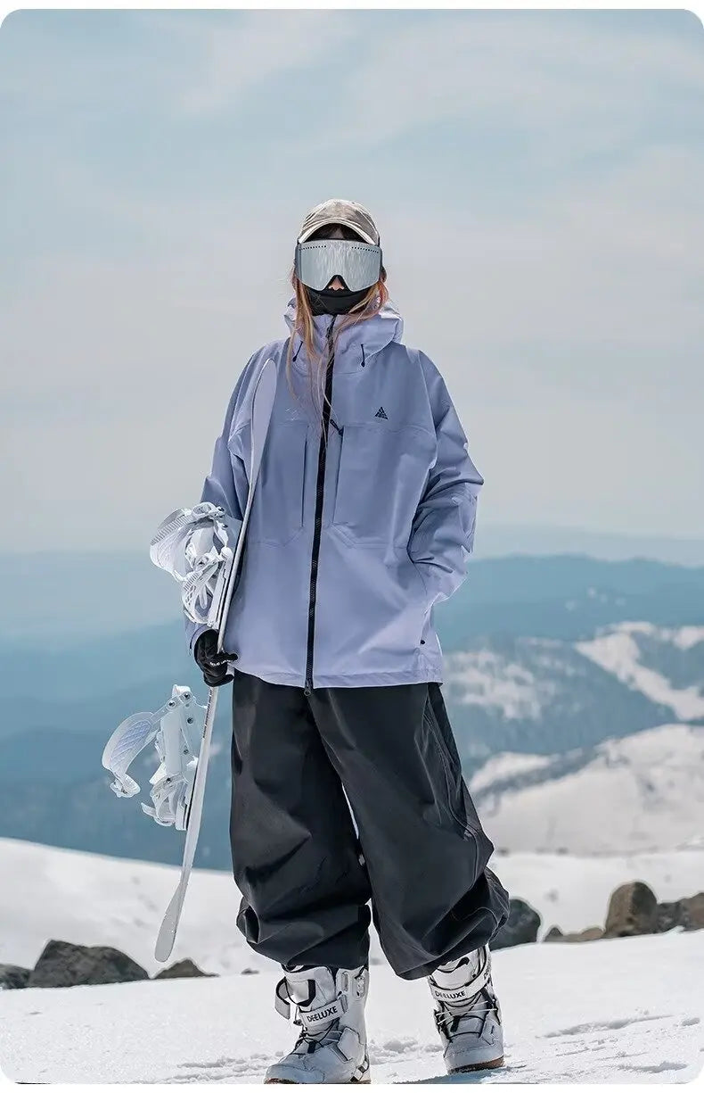 Ski Pants Men's Women's Single Board Waterproof Loose Fit Wear Resistant Professional Double Board Ski Pants