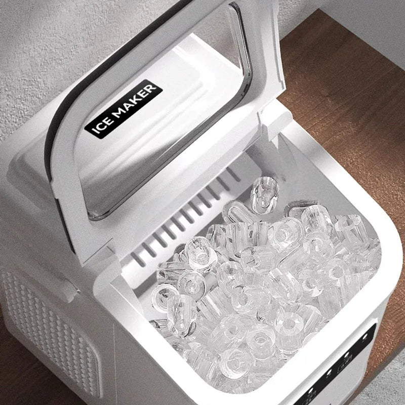 Ice Maker 15KG Automatic Household Mini Ice Cube Machine, Portable Intelligent Quiet Ice Maker for Home Dormitory Outdoor Use