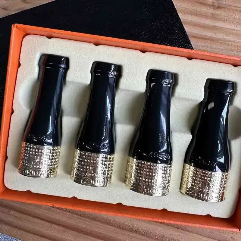 4pcs/set Luxury Cigar Holder Pipe Set Cigar Pipe Holder Tube Cigar Mouthpiece Pipe with Gift Box 118  Smoking Accessories