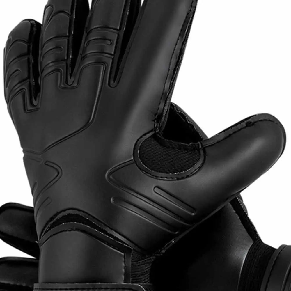 Finger Protection Goalie Gloves Black Durable Latex Soccer Gloves Wear-Resistant Thickened Football Goalkeeper Gloves Outdoor