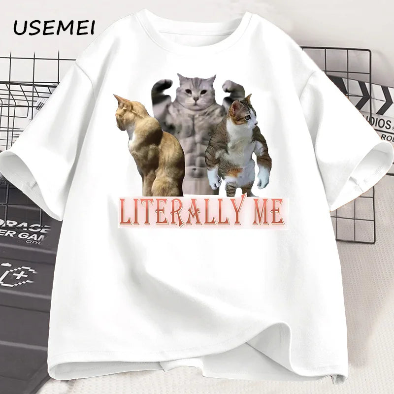 Funny Cat Autism T-shirt Men Women Cotton Short Sleeve Tshirt Unisex Streetwear Grpahic Tees Printed Oversized Male Clothes Tops