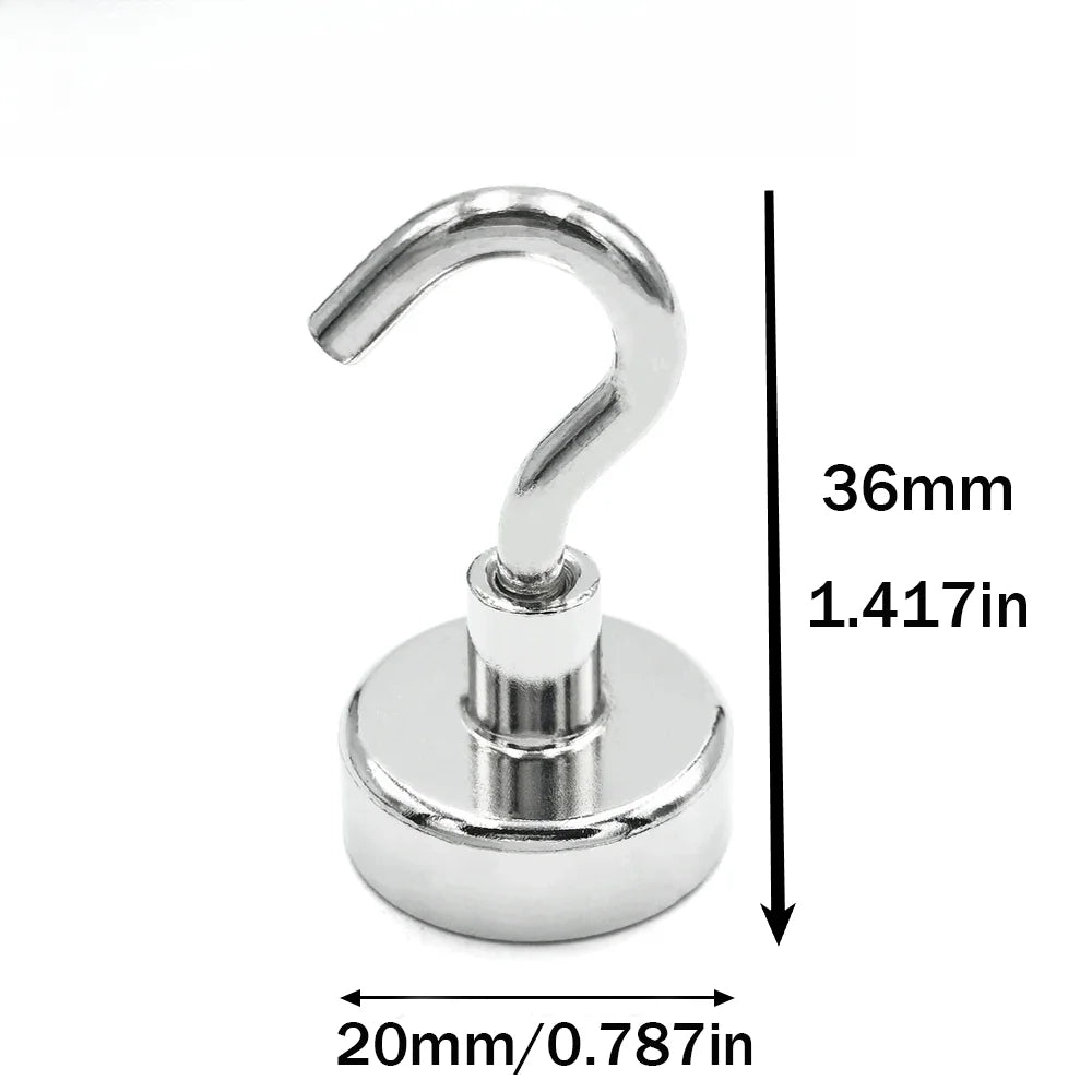 16/20/25/36/42/48/60mm Neodymium Fishing Magnet Heavy Duty Rare Earth Magnet with Countersunk Hole Eyebolt Salvage Magnetic