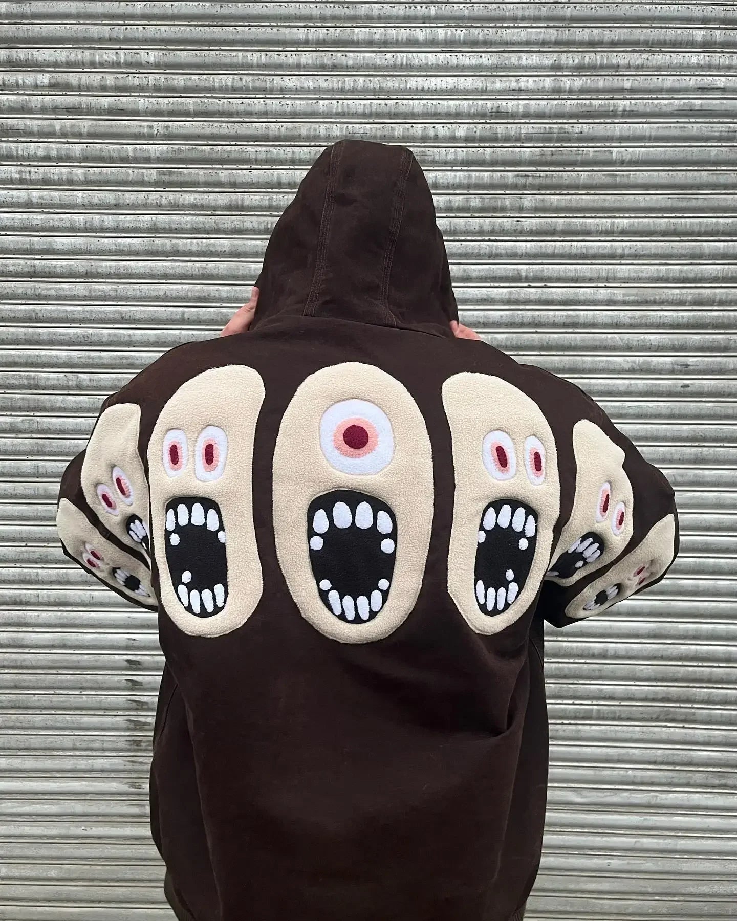 Y2k Hip Hop Funny Personality Pattern Embroidery Hoodie Oversized Loose Cartoon Knit Hoodies Men Street Sweatshirt Pullover
